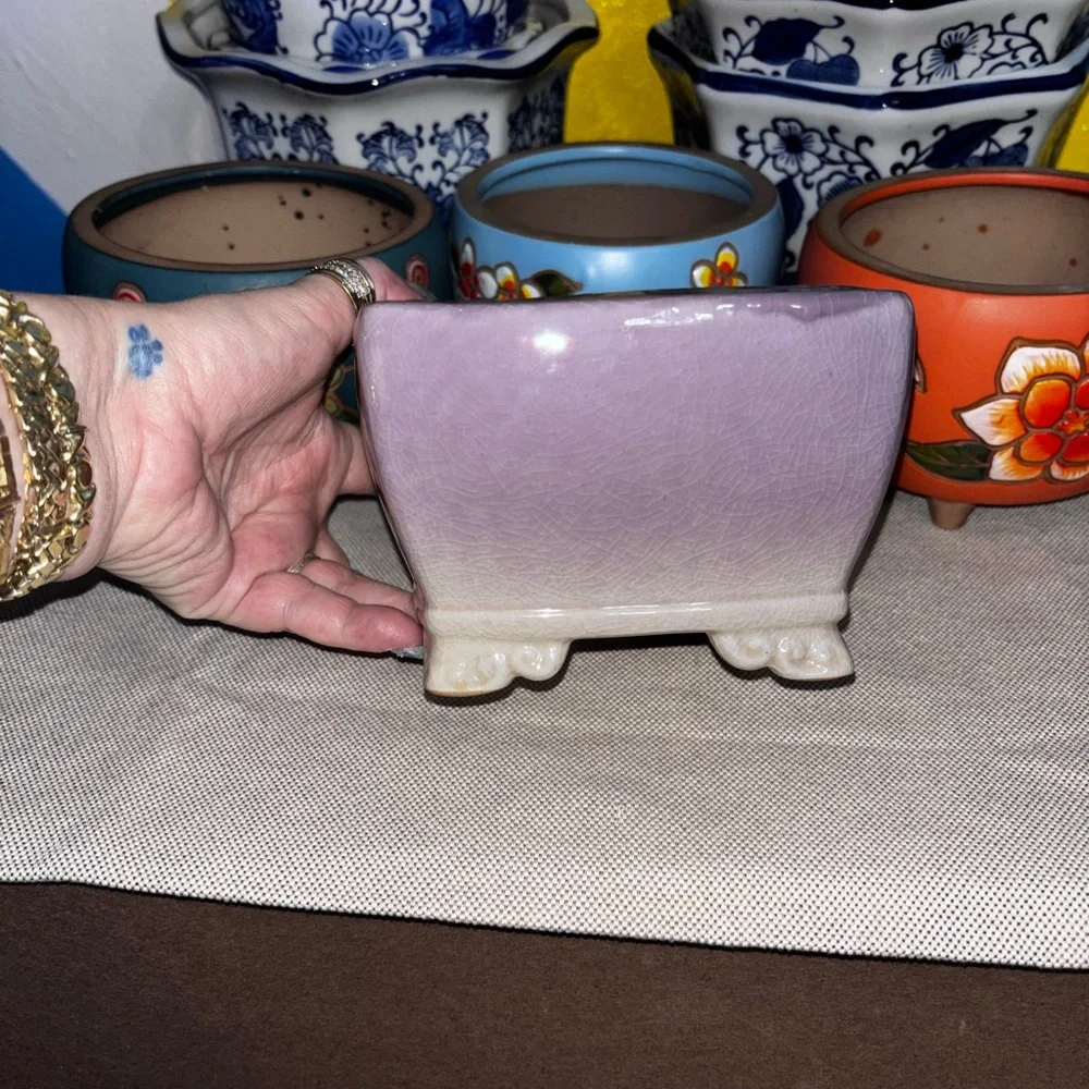 💋❤️Purple Ceramic Planter😎❤️🥰